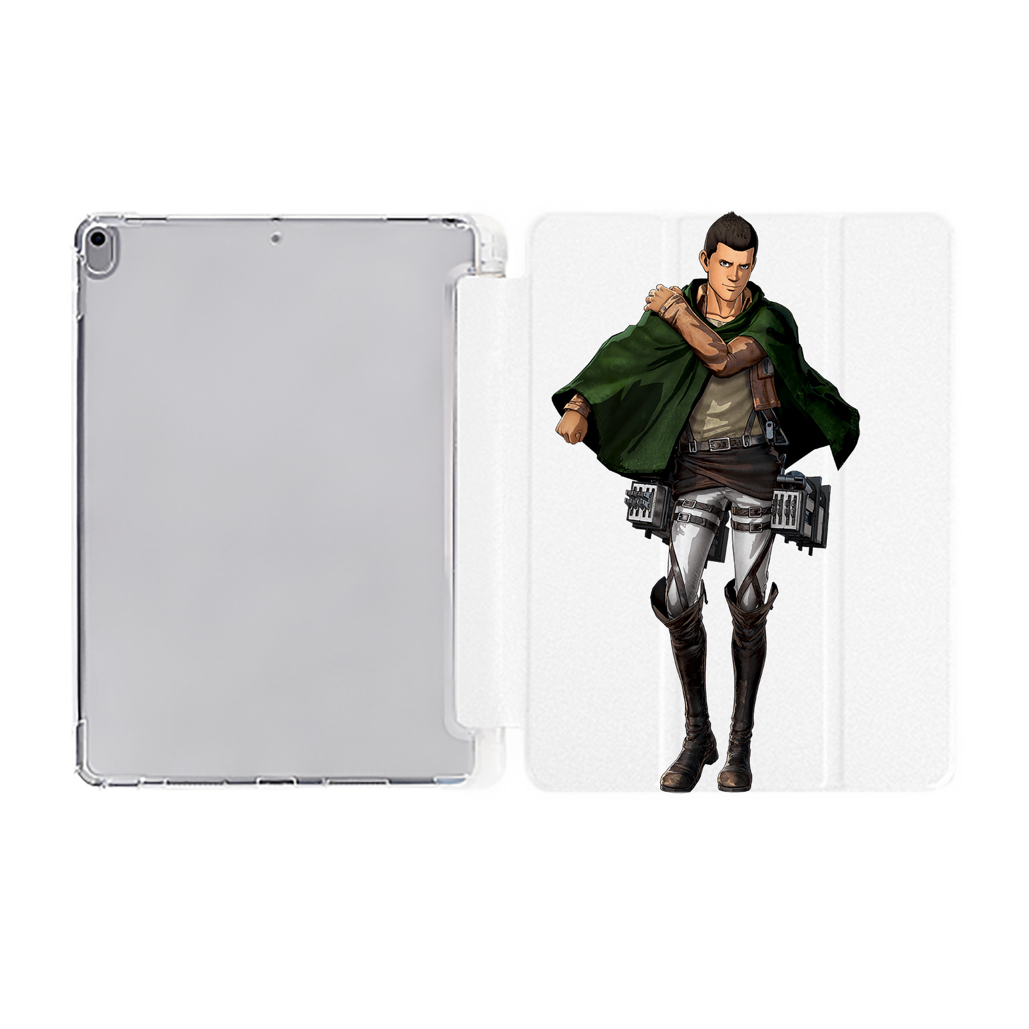 （画像用） 進撃の巨人 Attack on Titan IPad ケース ペン収納付き 三つ折りスタンド PUレザー×シリコン 対応機種9.5/10.5/10.9インチ